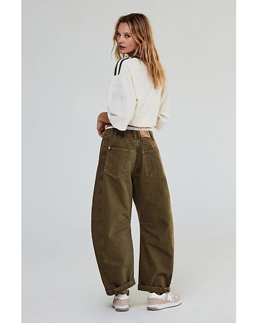 Free People Multicolor Good Luck Mid-rise Barrel Jeans