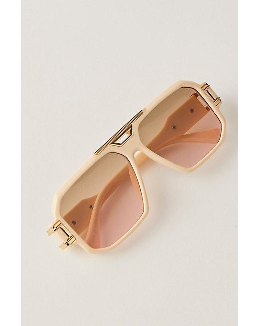 Free People Natural Corfu Oversized Aviator Sunglasses