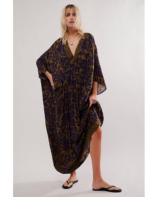 Free People Black Groovy Baby Maxi Kaftan