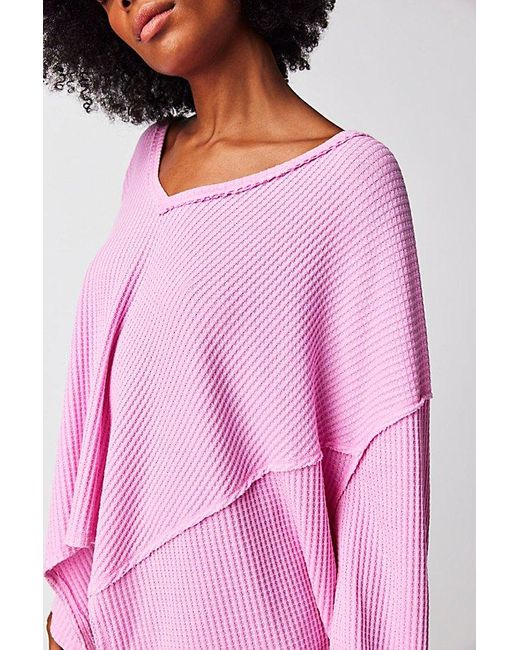 Free People Pink Coraline Thermal At Free People In Sugar Magnolia, Size: Small