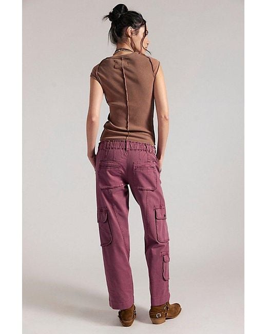 Free People Red Tahiti Cargo Trousers By