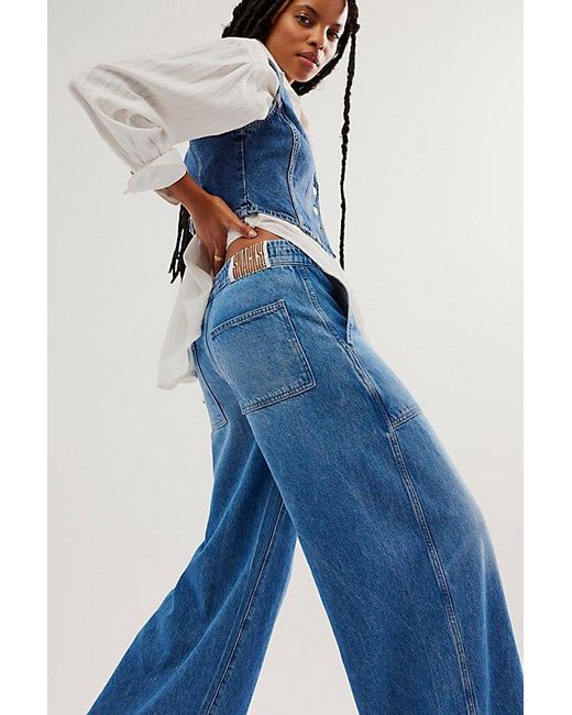 Mother Blue Snacks! By The Tasty Utility Sneak Cuffed Jeans