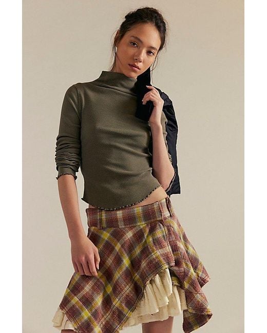 Free People Brown Aria Turtleneck Top