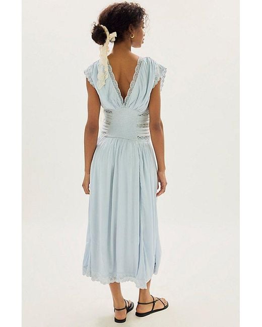 Free People White Swimming Across The Sky Midi Dress