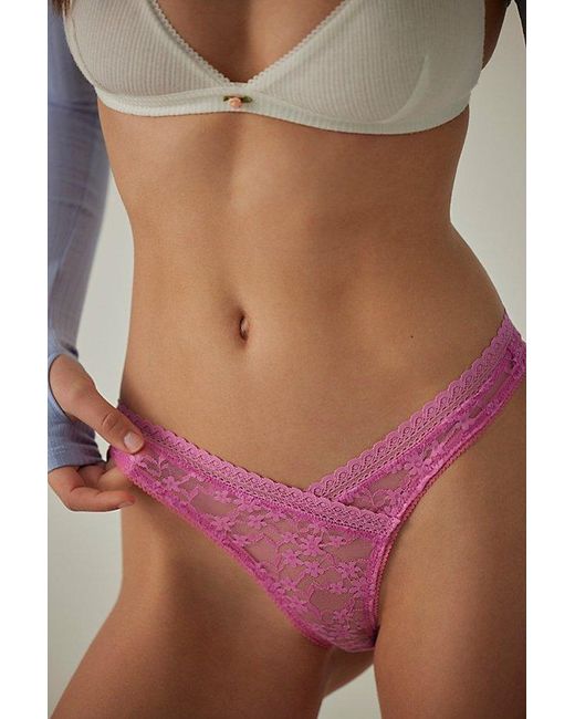 Free People Multicolor High Cut Daisy Lace Thong Undies