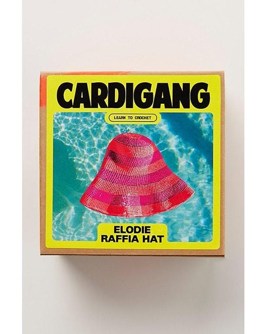 Free People Pink Cardigang Elodie Raffia Crochet Hat Kit