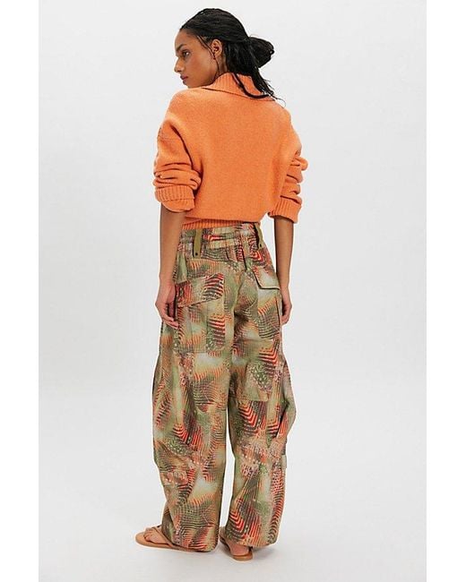 Free People Natural Onset Printed Pull-On Cargo Pants