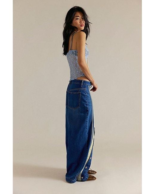 Free People We The Free Finish Line Wide-Leg Jeans in Green