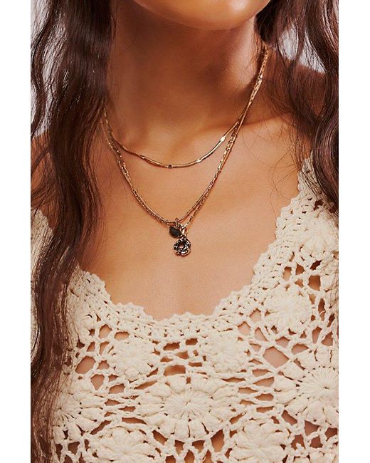 Free People Brown Effortless Layered Necklace