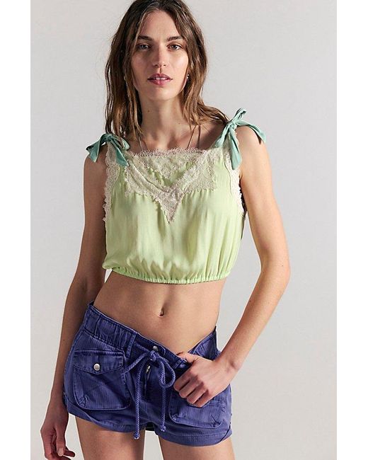 Free People Green Waimea Slouchy Shorts