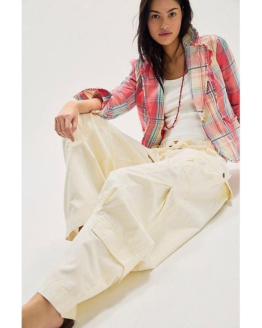 Free People White We The Free Onset Pull-On Cargo Pants