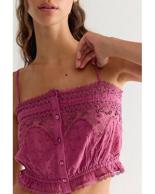 Free People Pink Rosa Embroidered Cami