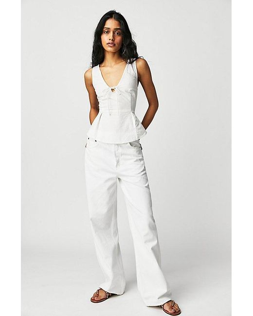 Agolde White Low-Rise Baggy Jeans