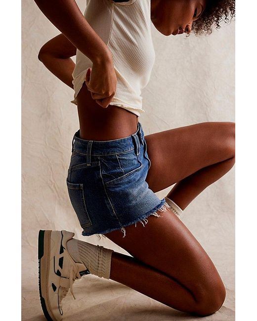 Free People Blue Crvy High Voltage Shorts