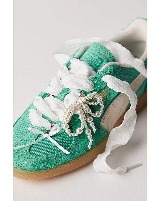 Free People Green Shoe Lace & Charm Set
