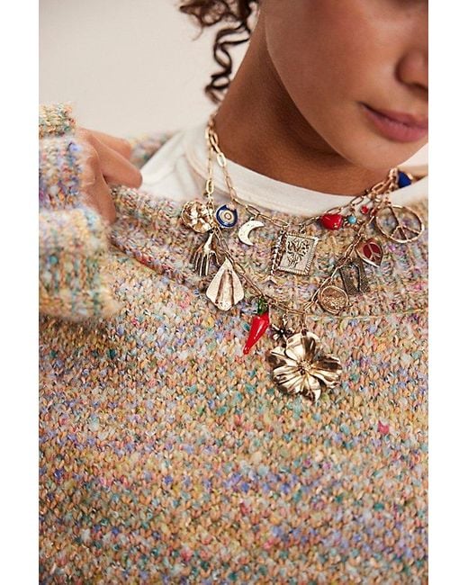 Free People Green Maxamillion Charm Necklace