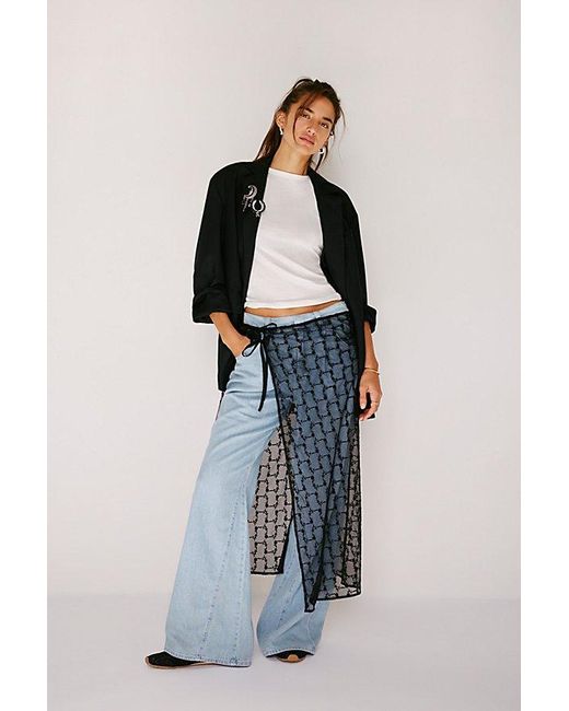 Free People Blue We The Free Sheridan Trouser Flare Jeans