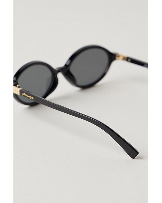 Free People Black Oh Hello Round Sunglasses