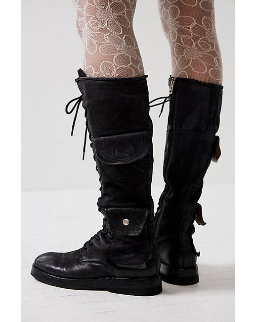 A.s.98 White Elisa Tall Lace Up Boots