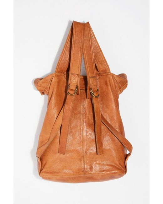 Free People Brown Arlow Leather Backpack By Tano
