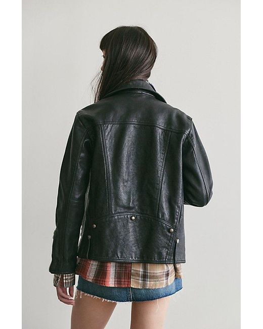 Free People Green We The Free Jealousy Leather Moto Jacket