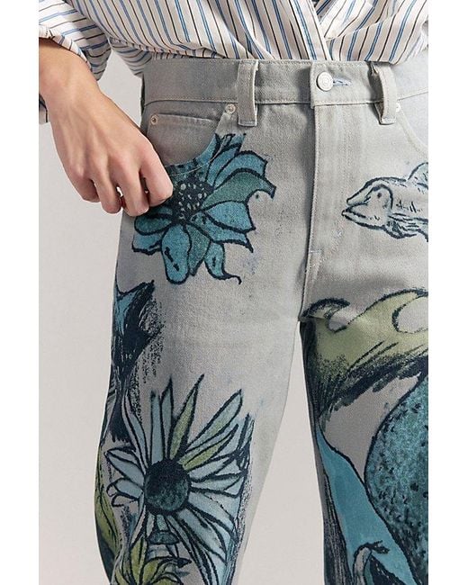 Free People Blue Tinsley Printed Jeans
