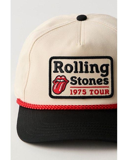 Free People White Rolling Stones Band Baseball Hat