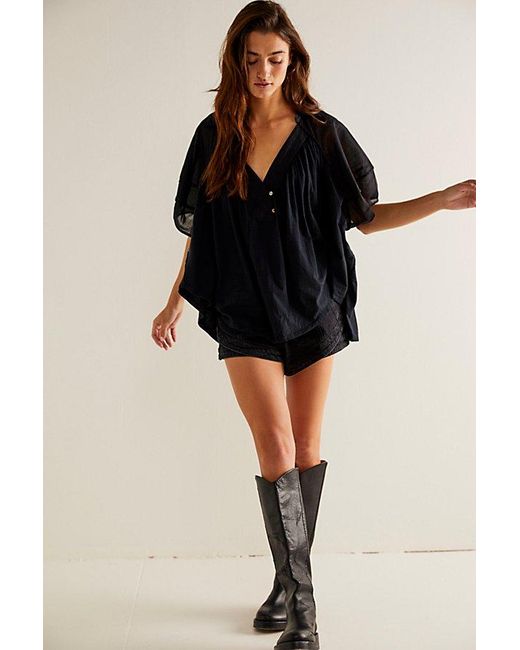 Free People Black We The Free Sunray Babydoll Top