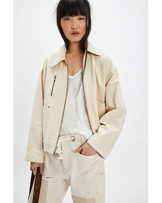 Free People Natural Sally Canvas Jacket