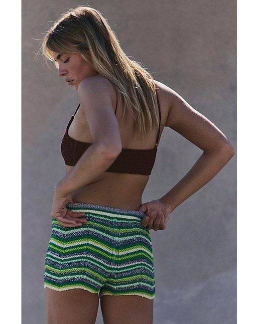 Free People Green Marisol Micro Shorts