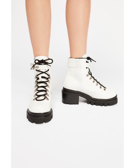 Free People Leather Check Lace-up Boots 