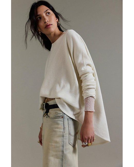 Free People Natural Latte Blues Solid Thermal