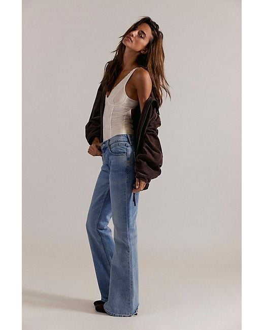 Free People Gray West Coast Relaxed Flare Jeans