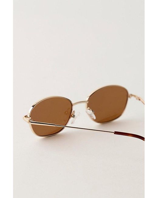 Free People Natural Bridgitte Square Polarized Sunglasses