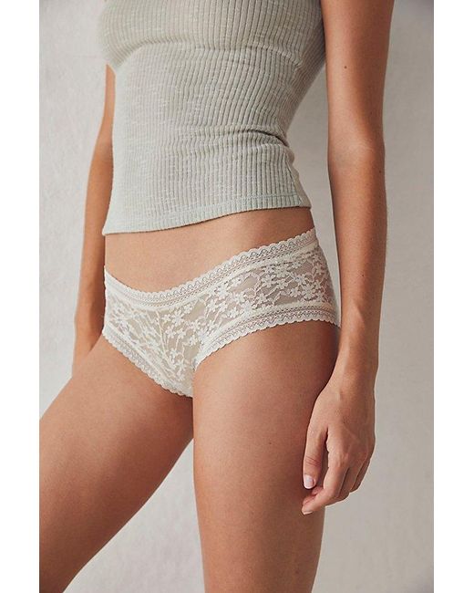 Free People Natural Low-rise Daisy Lace Boyshort Undies