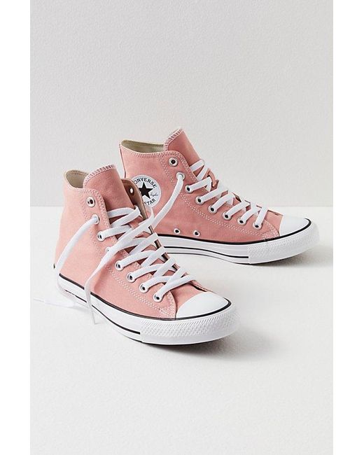 Free People Pink Chuck Taylor All Star Hi Top Converse Sneakers