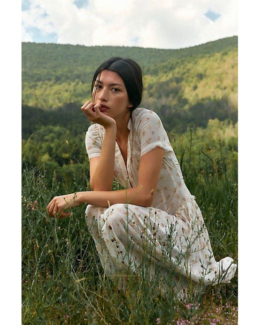 Free People Green Falling Petals Maxi Dress