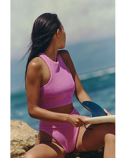 Rhythm Multicolor Wave Break Cross Back Surf Top