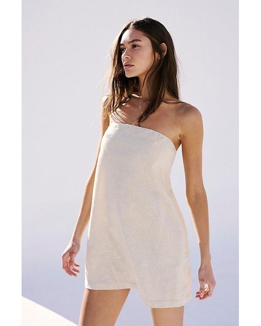 Free People White Essentially The Best Cotton-linen Mini