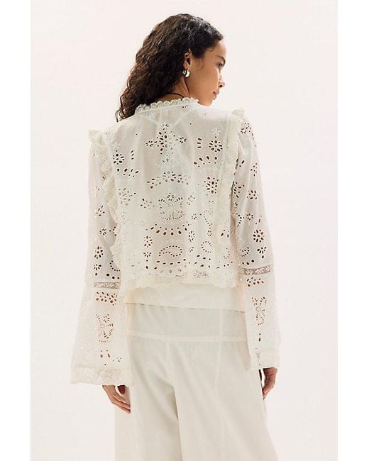 LoveShackFancy Natural Hawthorn Blouse