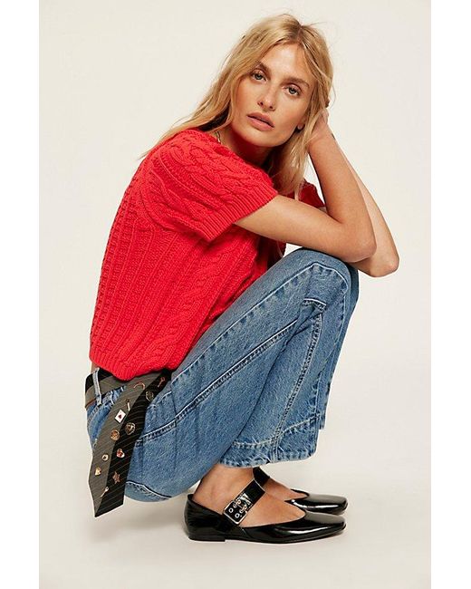 Free People Natural Good Graces Buckle Flats