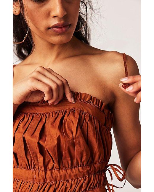 Free People Orange Gabby Tube Top At In Pretty Penny, Size: Xs