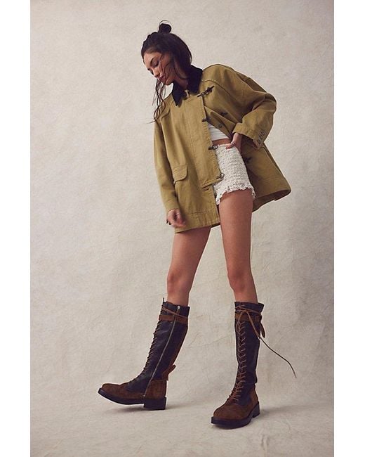 Free People Natural Bowden Lace Up Boots