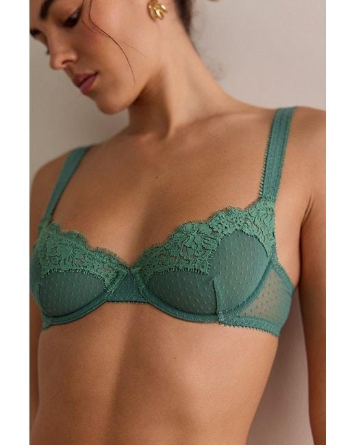 Intimately By Free People Green Fiona Mesh Demi Underwire Bra By