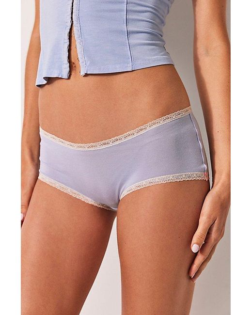 Free People Brown Care Fp Low-rise Hipster Undies