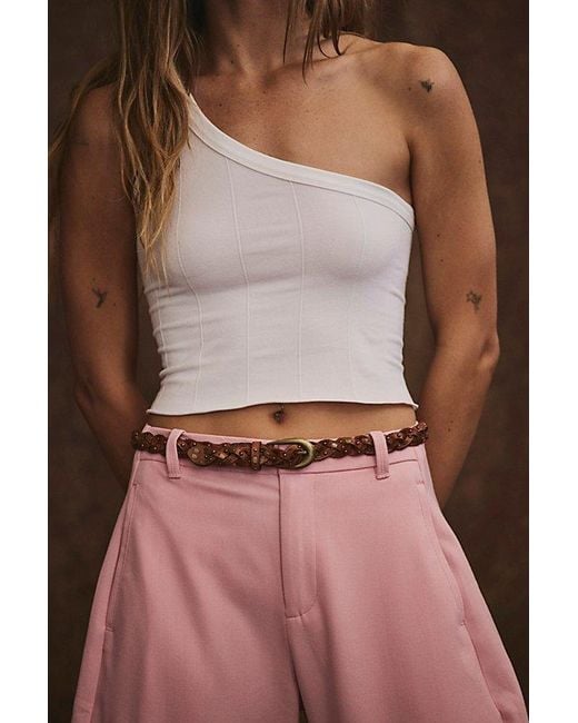 Free People Brown Sol Slim Stud Belt