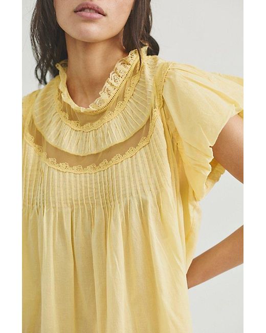 Free People Yellow Clarise Mini Dress