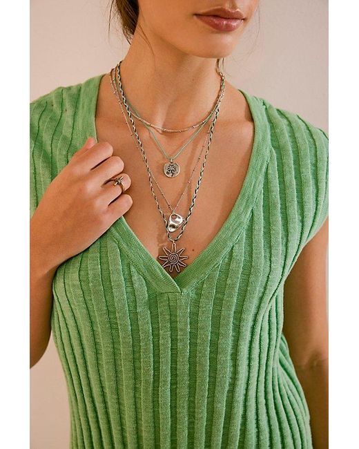 Free People Green Veronica Layered Necklace