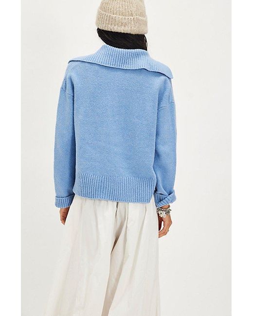 Free People Blue Trading Up Polo