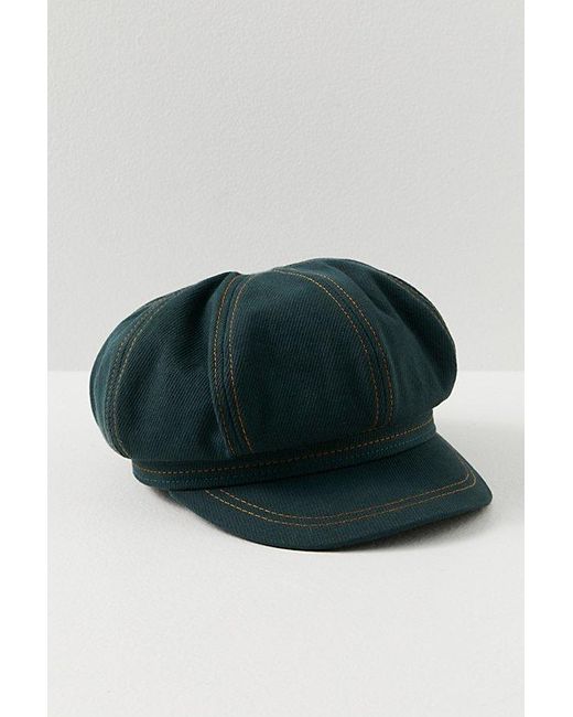 Free People Blue Bowery Slouchy Lieutenant Hat